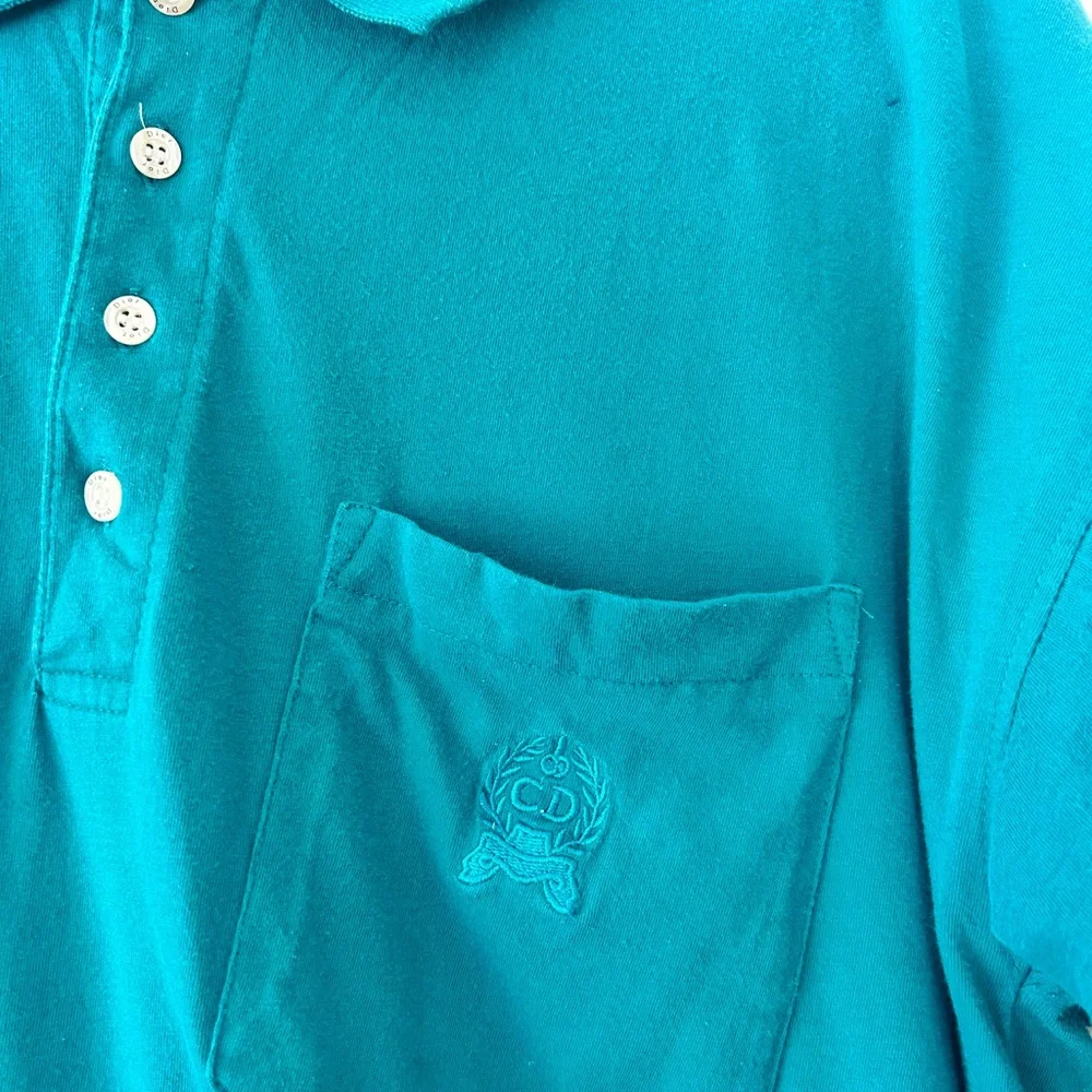 Christian Dior Vintage Teal Polo Medium - Picture 2 of 6